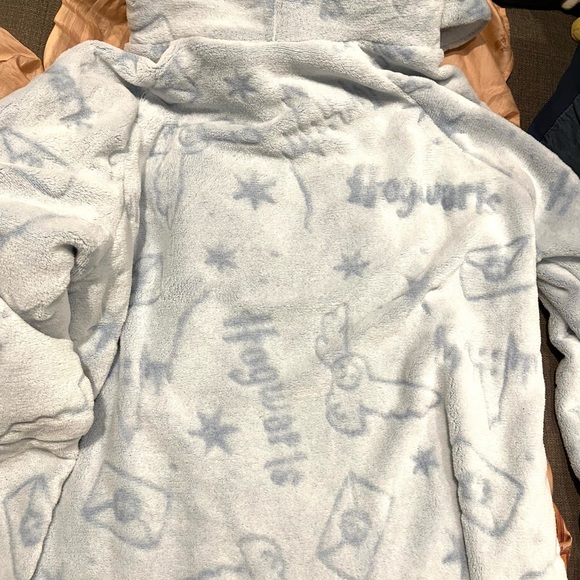 Comfy Disney Happy Potter Lounge PJs Super Soft Fleece w Hoodie Gray/Blue L - Picture 6 of 10